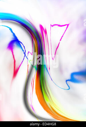 Ondulato bianco gradiente dello sfondo coperto con disegno astratto Foto Stock