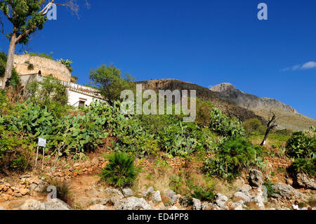 Una vista sulla Riserva naturale dello zingara, Riserva dello Zingaro in Sicilia Foto Stock