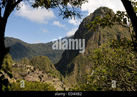 Santuario Belmond Lodge - Hotel a Machu Picchu, Perù. Viste della cittadella di Machu Picchu dal santuario di Machu Picchu Lodge Ho Foto Stock