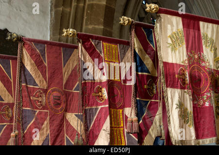 Leicestershire reggimento standard, cattedrale di Leicester, Leicestershire, England, Regno Unito Foto Stock