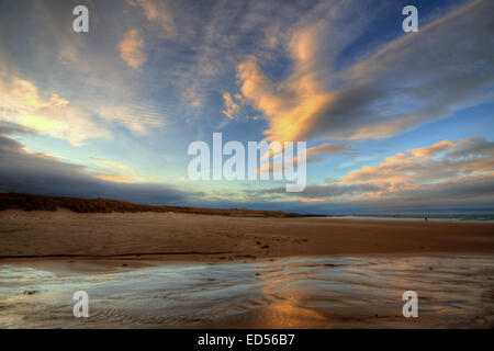 Bamburgh sulla costa di Northumberland. Foto Stock