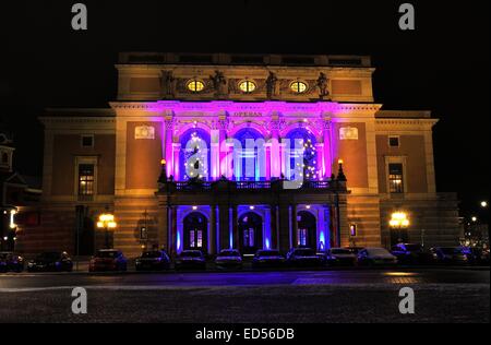 Stoccolma, Svezia - 7 Dicembre 2013: notte al Royal Opera svedese a Stoccolma. Foto Stock