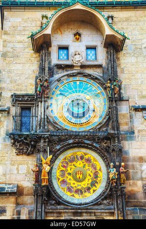 L'Orologio Astronomico di Praga al Vecchio Municipio di Praga Foto Stock