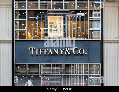 Dettaglio di Tiffany Co. shop di Vienna in Austria. Foto Stock