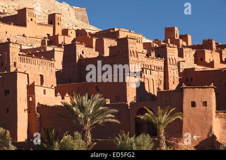 Vista di Ait Ben Haddou. Atlas di montagna. Il Marocco. Il Nord Africa. Africa Foto Stock