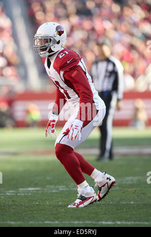 Santa Clara, California, USA. Il 28 dicembre, 2014. Patrick Peterson degli Arizona Cardinals durante un gioco di NFL contro San Francisco 49ers a Levi's Stadium di Santa Clara, CA. Il Niners ha vinto il gioco 20-17. Credito: Cal Sport Media/Alamy Live News Foto Stock