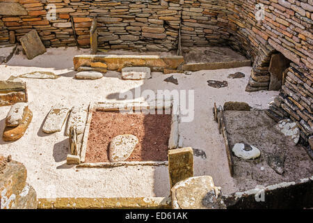 Villaggio neolitico di Skara Brae Orkney Islands UK Foto Stock