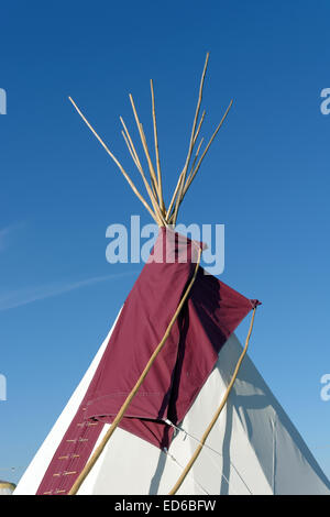 Tepee Glamping, WOMAD 2014, Wiltshire, Inghilterra, Regno Unito, GB. Foto Stock