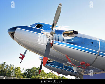 Retrò elica aereo closeup naso visualizza Foto Stock