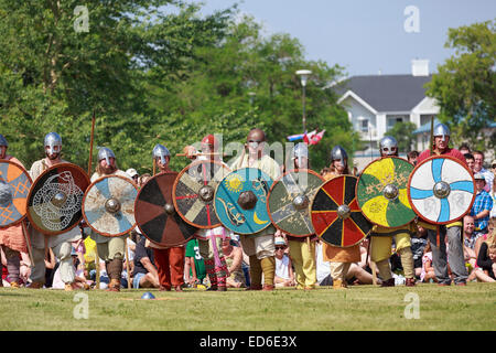 Guerrieri vichinghi al Festival islandese di Manitoba, Gimli, Manitoba, Canada Foto Stock