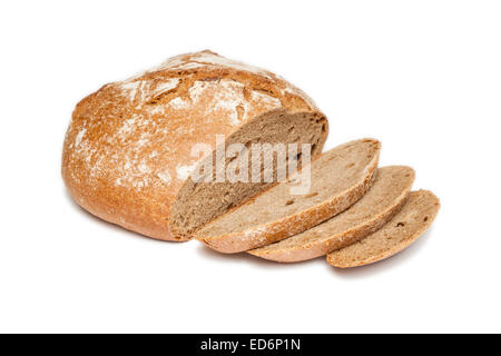 Fette di pane su sfondi bianchi Foto Stock