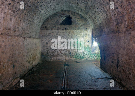 Dungeon di Cape Coast Castle, Ghana, Africa Foto Stock