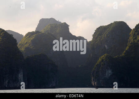 Ha Lan Bay al largo della costa di Cat Ba Island, Vietnam Foto Stock