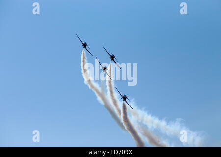 Le forze canadesi Snowbirds aerobatic team air show, Bromont, Eastern Townships, Provincia di Quebec, Canada Foto Stock