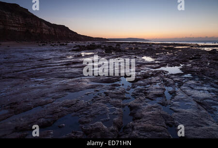 Inverno alba dal Torrente Mensola sull'Isola di Wight Foto Stock