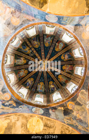 Chiesa di San Salvatore in Chora, il Museo Kariye St Saviour cupola affresco della Madonna vergine Maria e Gesù Bambino, Istanbul, Turchia Foto Stock