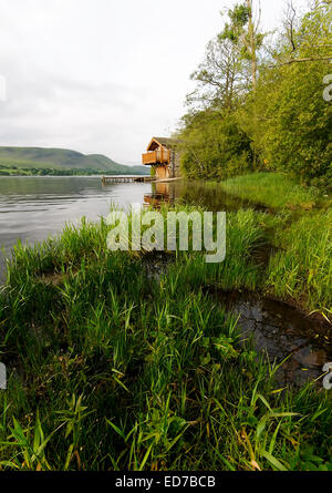 Il Duca di Portland boathouse in Ullswater nel Parco Nazionale del Distretto dei Laghi, Cumbria Foto Stock