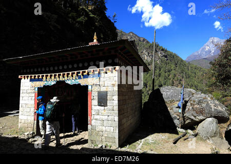 Immagine dal Parco Nazionale di Sagarmatha centro sul campo base Everest trek, Solukhumbu quartiere, regione di Khumbu, Nepal orientale, Foto Stock