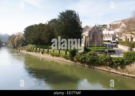 Il fiume Avon, Bradford upon Avon Foto Stock