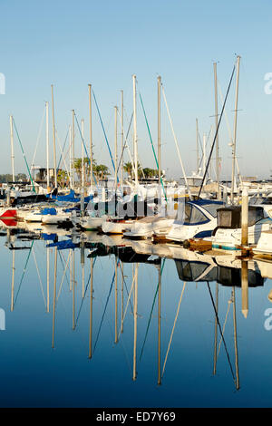 Barche a vela, Embarcadero Marina, San Diego, California USA Foto Stock