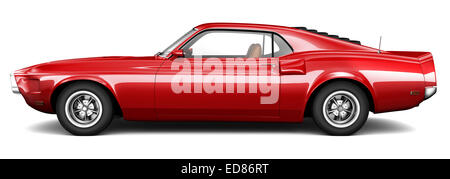 Rosso classico muscolare auto Foto Stock