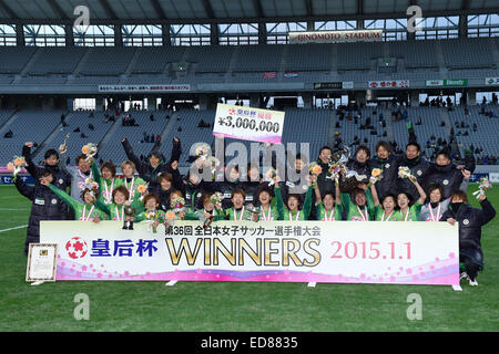 Tokyo, Giappone. 1a gen, 2015. NTV BELEZA squadra di calcio del gruppo /Soccer : trentaseiesima Imperatrice Cup tutto il Giappone Calcio femminile campionato a Ajinomoto Stadium a Tokyo in Giappone . © AFLO SPORT/Alamy Live News Foto Stock