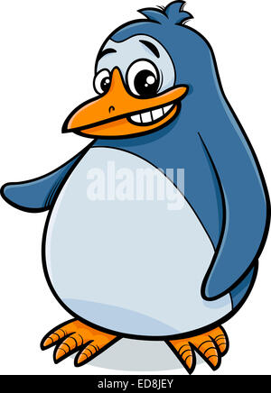 Cartoon illustrazione dei giovani Funny Penguin Bird Foto Stock