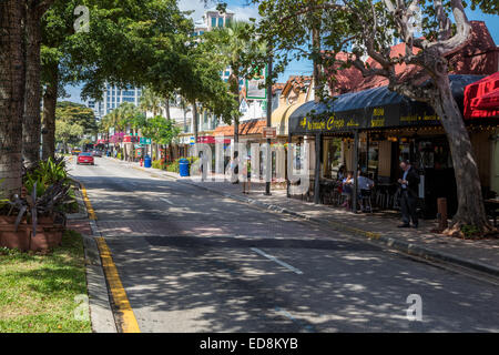 Ft. Lauderdale, Florida. E. Las Olas Boulevard. Foto Stock