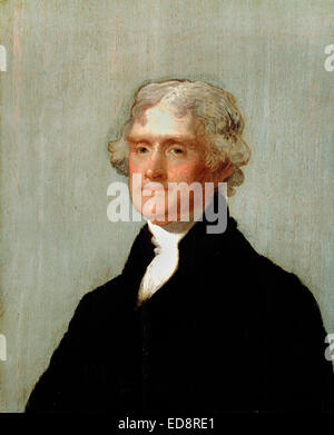 Gilbert Stuart, Thomas Jefferson 1805-1821 Olio su pannello. National Portrait Gallery, Washington, Stati Uniti d'America. Foto Stock