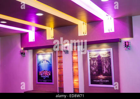 Illinois,Midwest,Logan County,Lincoln,Courthouse Square Historic District,Lincoln Theatre 4,cinema,cinema,cinema,teatro,intrattenimento,hall,illuminazione, Foto Stock