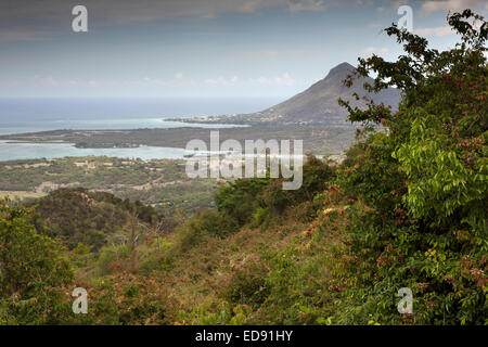 Maurizio, Chamarel, vista lungo la costa occidentale fino a Tourelle du Tamarin Foto Stock