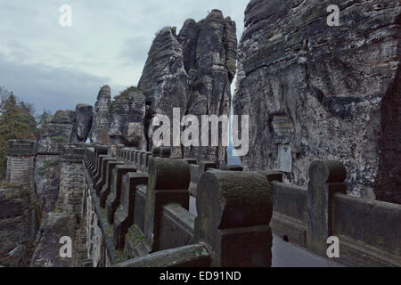 Vista sul ponte di Bastei Foto Stock