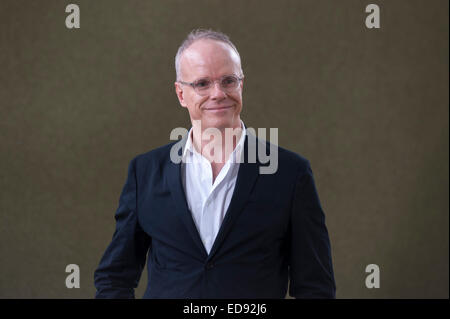 Scrittore Hans Ulrich Obrist, frequentando la Edinburgh International Book Festival Foto Stock