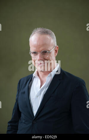 Scrittore Hans Ulrich Obrist, frequentando la Edinburgh International Book Festival Foto Stock