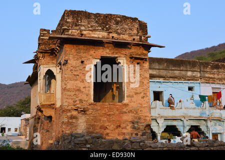 India Rajasthan, regione di Mewar, Bundi village, l'atmosfera di una vecchia casa Foto Stock