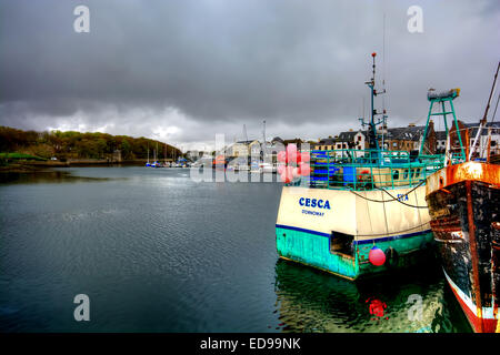 Questo è Stornoway, la capitale delle Ebridi Esterne e si trova sulla costa nord est dell'isola di Lewis, Scozia Foto Stock