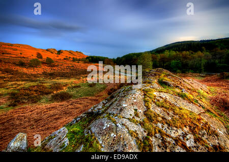 La Duddon Valley nel Parco Nazionale del Distretto dei Laghi, Cumbria Foto Stock