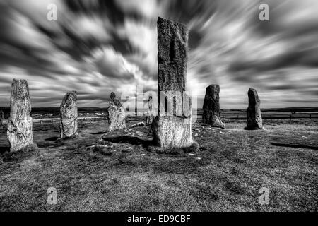 Callanish cerchio di pietra sulla Isle of Harris nelle Ebridi Esterne, Scozia Foto Stock