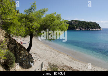 Staphylos o spiaggia di Stafilos, Skopelos. Ottobre Foto Stock