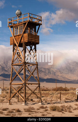 Manzanar War Relocation Center è stato uno dei dieci campi dove il giapponese i cittadini americani e giapponesi residenti stranieri furono internati Foto Stock