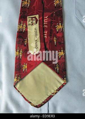 Interessante vintage Yule tie, maschio neckware in seta Foto Stock