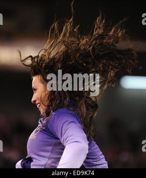 Tempe, Arizona, Stati Uniti. 02Jan, 2015. ; Tempe, AZ, Stati Uniti d'America; un Washington Huskies cheerleader perfroms contro la Oklahoma State Cowboys durante il 2015 Cactus coppa a Sun Devil Stadium. Il cowboy ha vinto 30-22. Joe Camporeale/Cal Sport Media Credito: Cal Sport Media/Alamy Live News Foto Stock