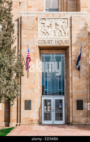 Ingresso alla Casa corte nel centro cittadino, Boulder, Colorado Foto Stock