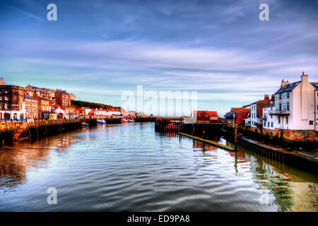 Whitby sulla North Yorkshire costa. Foto Stock