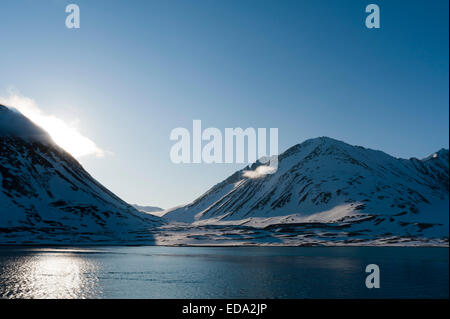 Maddalena fiordo, Spitzbergen, isole Svalbard, Norvegia Foto Stock