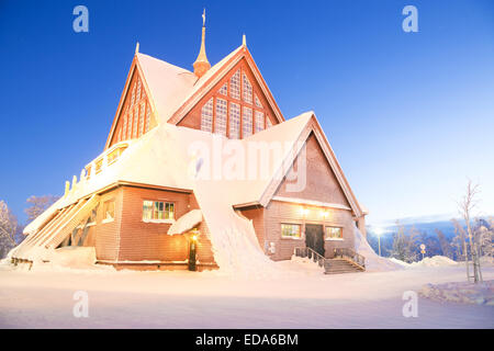 Cattedrale di Kiruna Architettura al crepuscolo, Lapponia Svezia Foto Stock