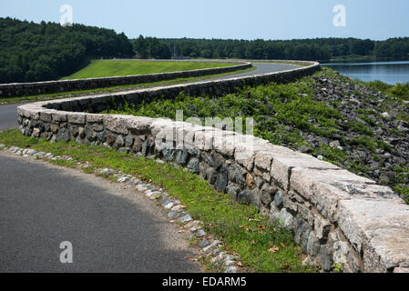 Barche Quabbin in inverno, Quabbin serbatoio Foto Stock