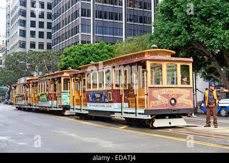 In California il cavo di linea la vettura numero 56, San Francisco, California, Stati Uniti d'America Foto Stock