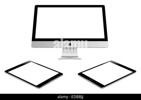 Apple imac e aria di ipad 2 Foto Stock