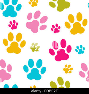 Zampa animale Seamless sfondo Pattern illustrazione vettoriale. EPS10 Foto Stock